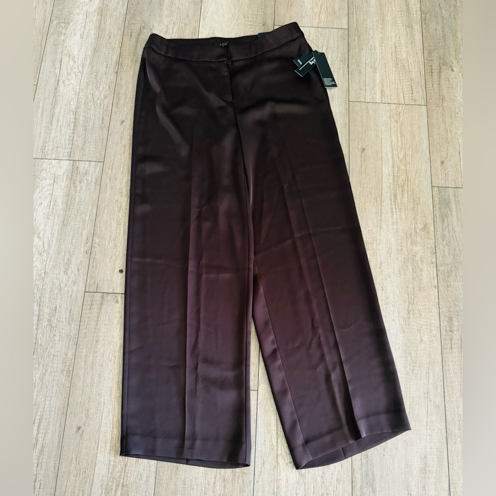 ALFANI, Pantalón de tela para mujer, Talla 10, Color cafe.